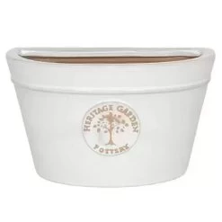 Woodlodge 26cm White Edwardian Glazed Wall Planter