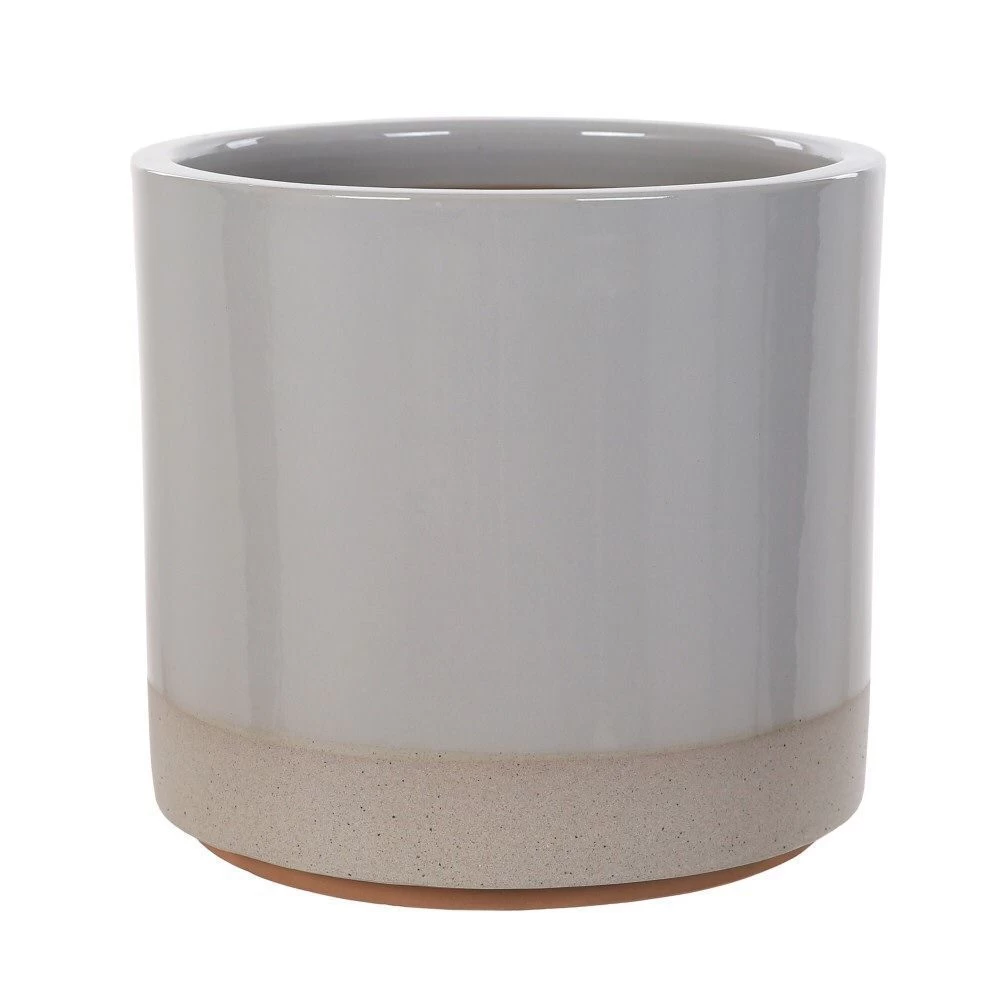 Woodlodge 38cm Pastel Grey Glazed Pot 1 Woodlodge 38cm Pastel Grey Glazed Pot