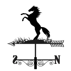 Primus Metal Rearing Horse Silhouette Weathervane