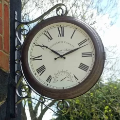 Outside In 15" Greenwich Station Wall Clock & Thermometer -Garden Care Sale 5050642006316 3