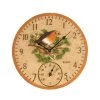 Outside In 12" Robin Wall Clock & Thermometer