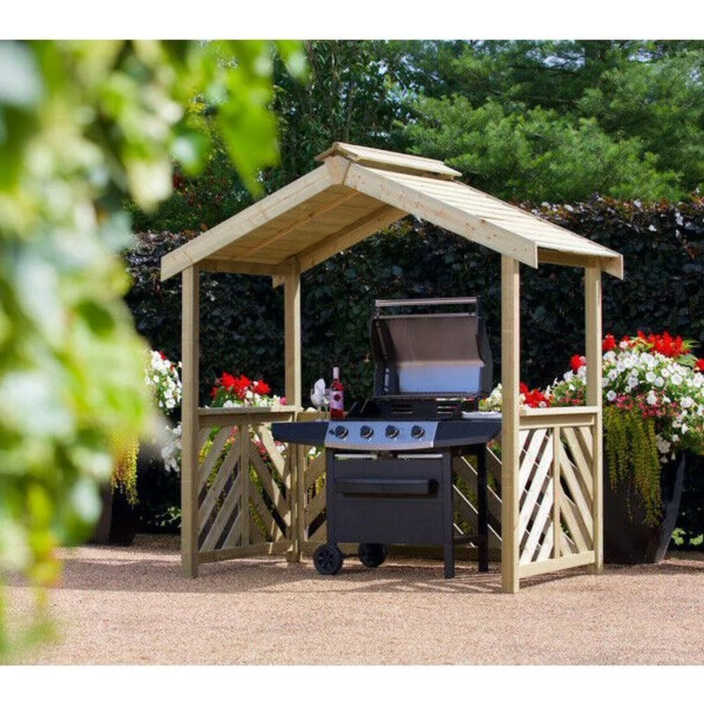 Woodshaw Hampton Wooden BBQ Shelter 1 Woodshaw Hampton Wooden BBQ Shelter