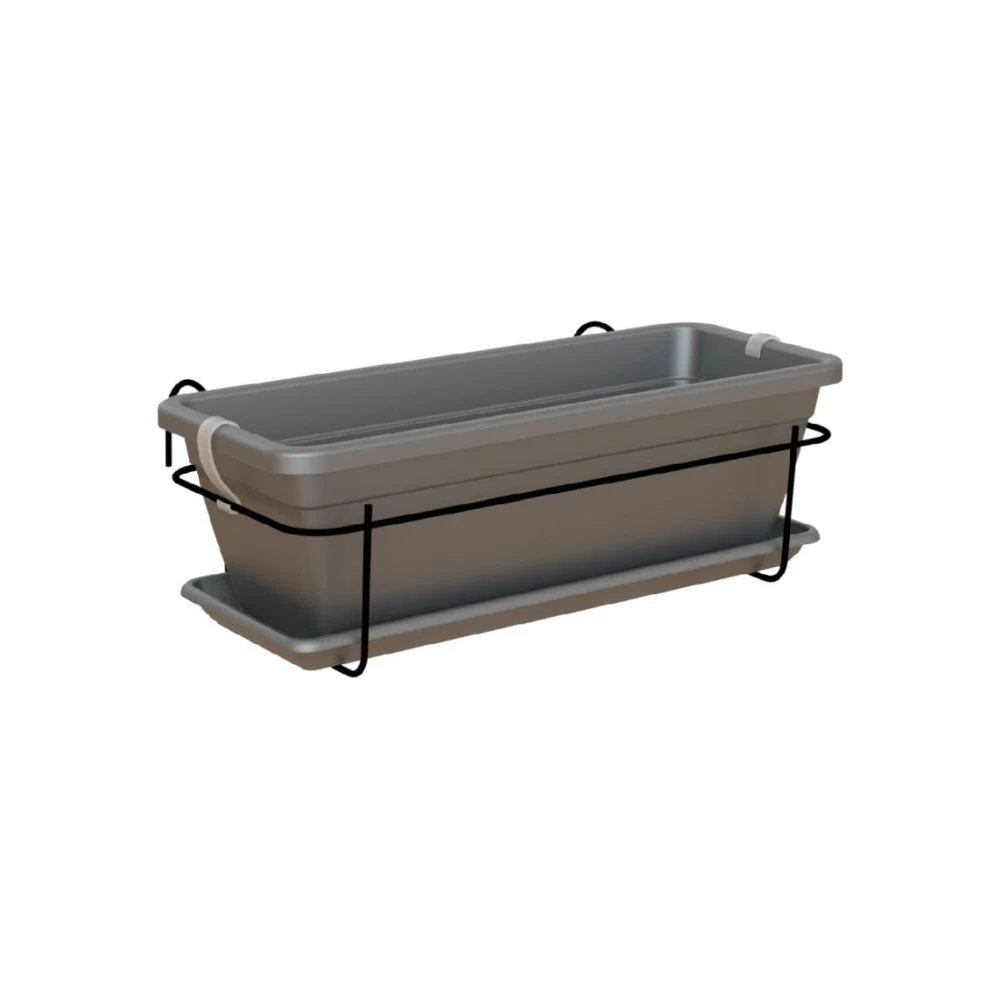 Artevasi 60cm Anthracite Venezia Plant Box Balcony Kit 1 Artevasi 60cm Anthracite Venezia Plant Box Balcony Kit