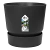 Elho 25cm Living Black Greenville Round Planter